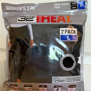 32 Degrees Heat Women's Black Base Layer Pants 2 Pack